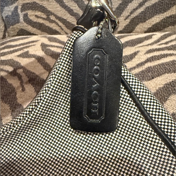 Vintage Coach Tweed Mini Hand Bag Black & White - Picture 3 of 6